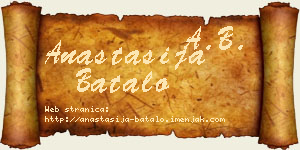 Anastasija Batalo vizit kartica